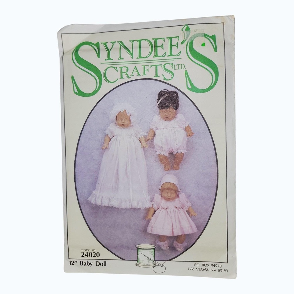 Vintage Syndee Crafts Doll Christening Gown Pattern 24020 All Sizes